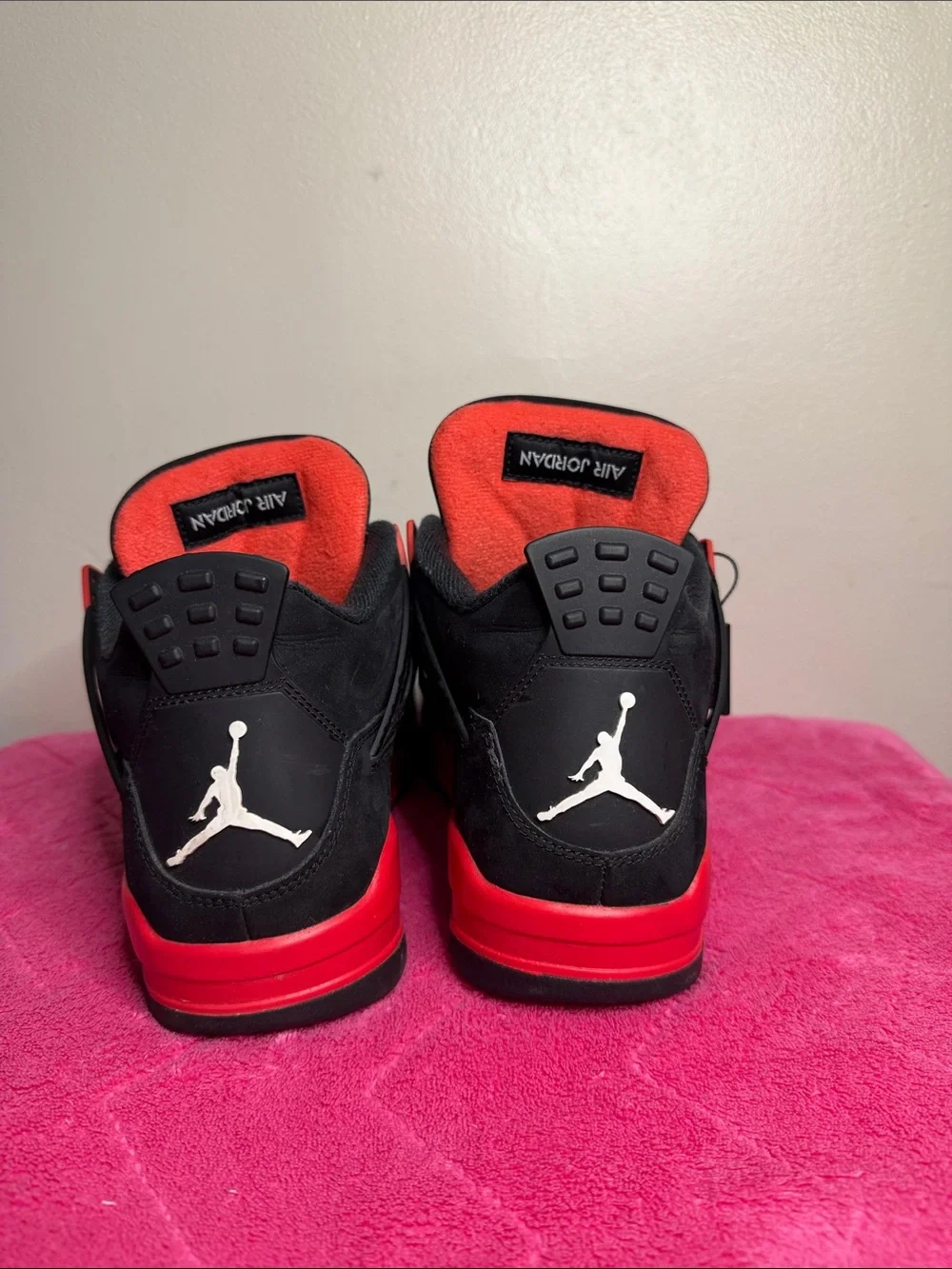 Jordan black and red basketball sneakers